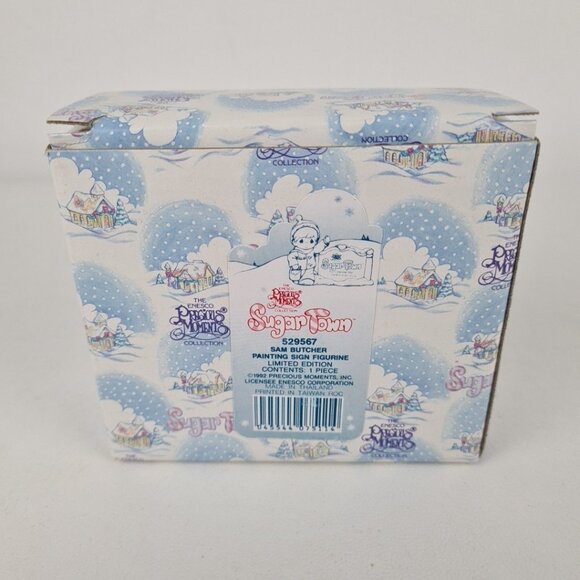 Precious Moments Sugar Town 529567 Sam Butcher Painting Sign Figurine Vintage - Picture 5 of 5